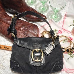 Coach signature shoulder bag.